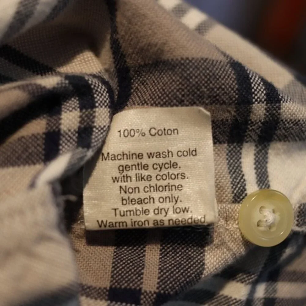 Jcrew Vintage Oxford Plaid Button Down Shirt LG Gray Black White